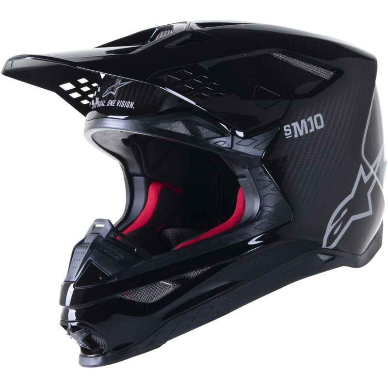 alpine star 482-9041L Supertech S-M10 Solid Helmet Black Glossy/Carbon Lg