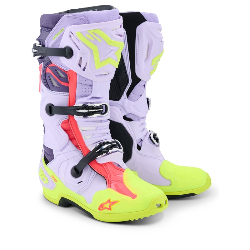 ALPINESTARS TECH 10 SUPERVENTED BOOTS – PURPLE YELLOW FLUO DIVA PINK 7
