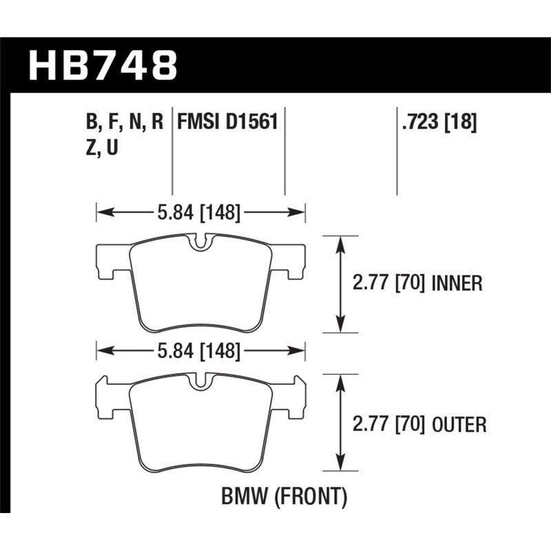 Hawk 13-14 BMW 328i/328i xDrive / 2014 428i/428i xDrive HPS 5.0 Front Brake Pads