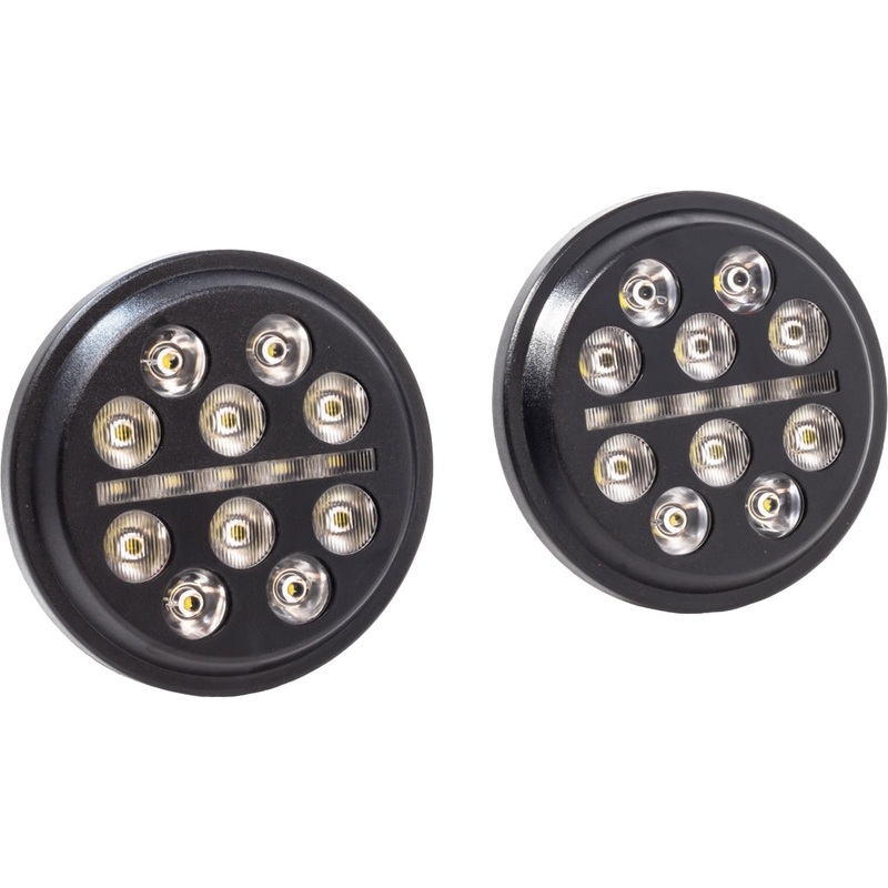 Letric Lighting Co. 4.5in LED Passing Lamp Buck-Shot Style fon Indian – Black LLC-ILPL-BS