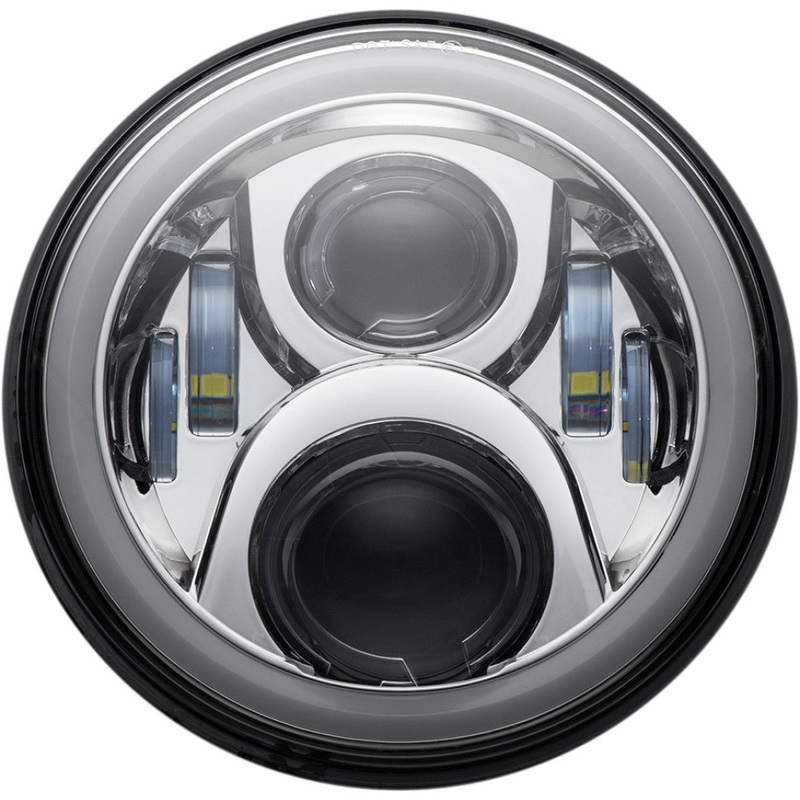 Custom Dynamics 7in. LED Halo Headlamp with Mounting Ring – Chrome CD-7-13-C
