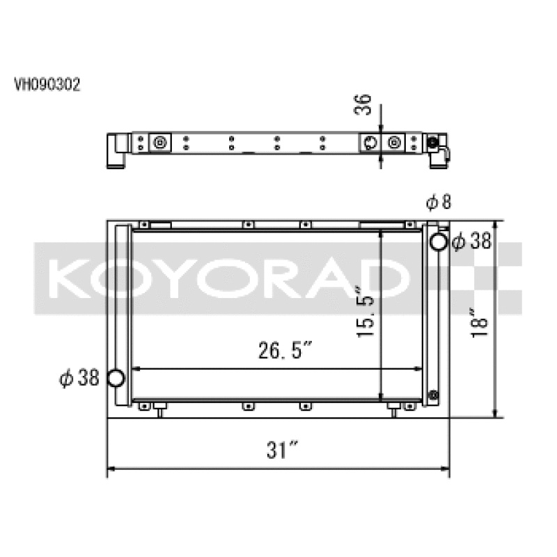 Koyo 91-94 Subaru Legacy 2.2L Turbo (MT) Radiator