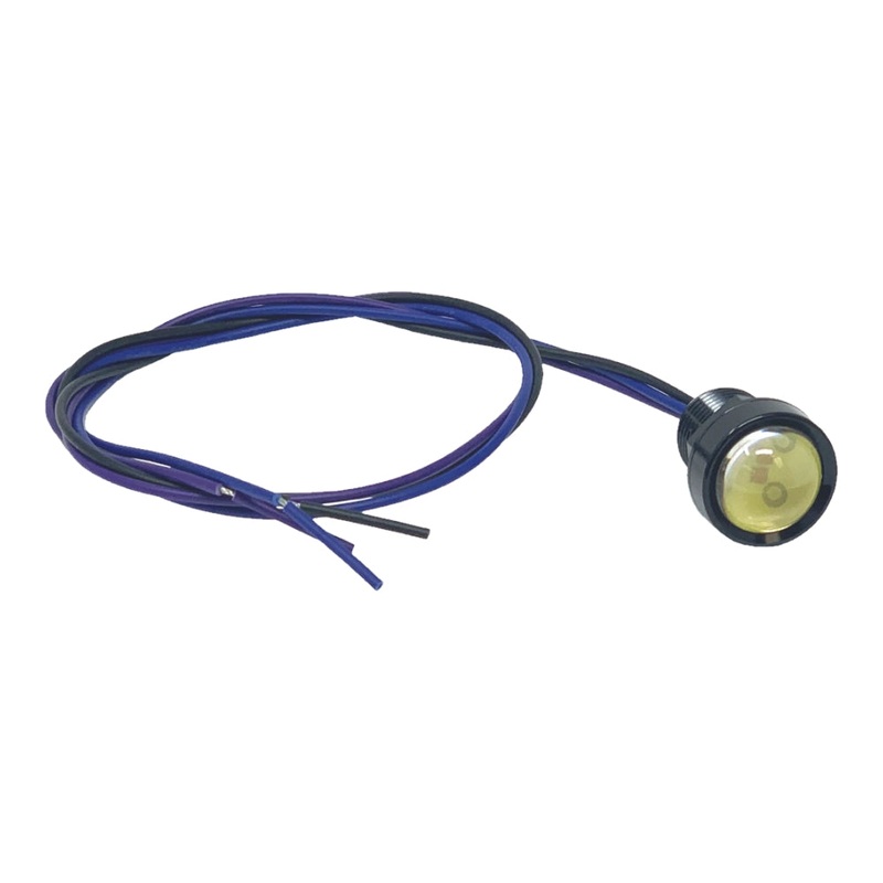 Letric Lighting Co. Royal Flush 9/16in. OD. G2 LED – Black with Red/Amber LED (3 Wire) LLC-RFBS-RA