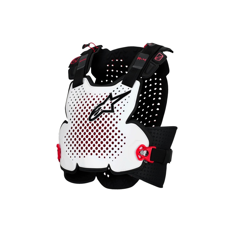 ALPINESTARS A-4 PLASMA CHEST PROTECTOR – BLACK RED WHITE M/L