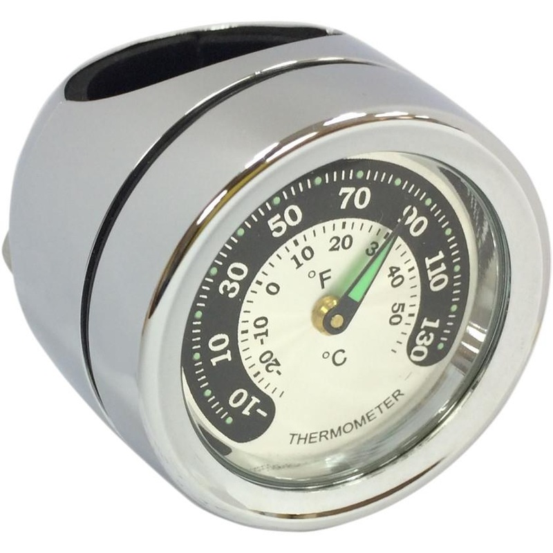 Drag Specialties Bar Mount Thermometer for 1in. Bars (1 1/2in. D x 1 3/4in. L) 2212-0724