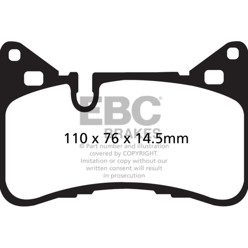 EBC 14 Mercedes-Benz C63 AMG (W204) 6.2 Redstuff Rear Brake Pads