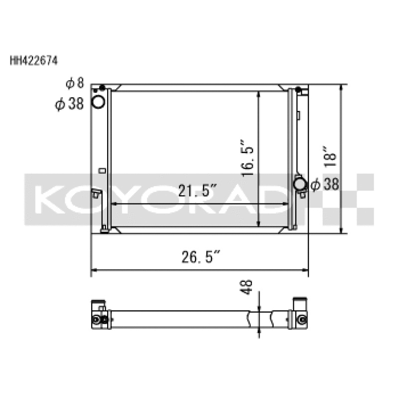 Koyo 88-99 BMW 3-Series inc. E36 M3 (MT / 6 Cyl. ONLY) Radiator