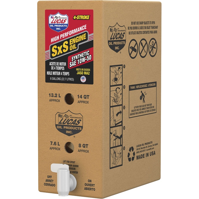 Lucas Oil Synthetic SXS Engine Oil – 10W50 – 6 gal. 18049