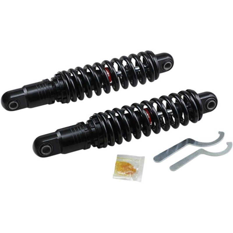 Drag Specialties Premium Ride-Height Heavy Duty Adjustable Shocks – 13in. – Black 1310-1842
