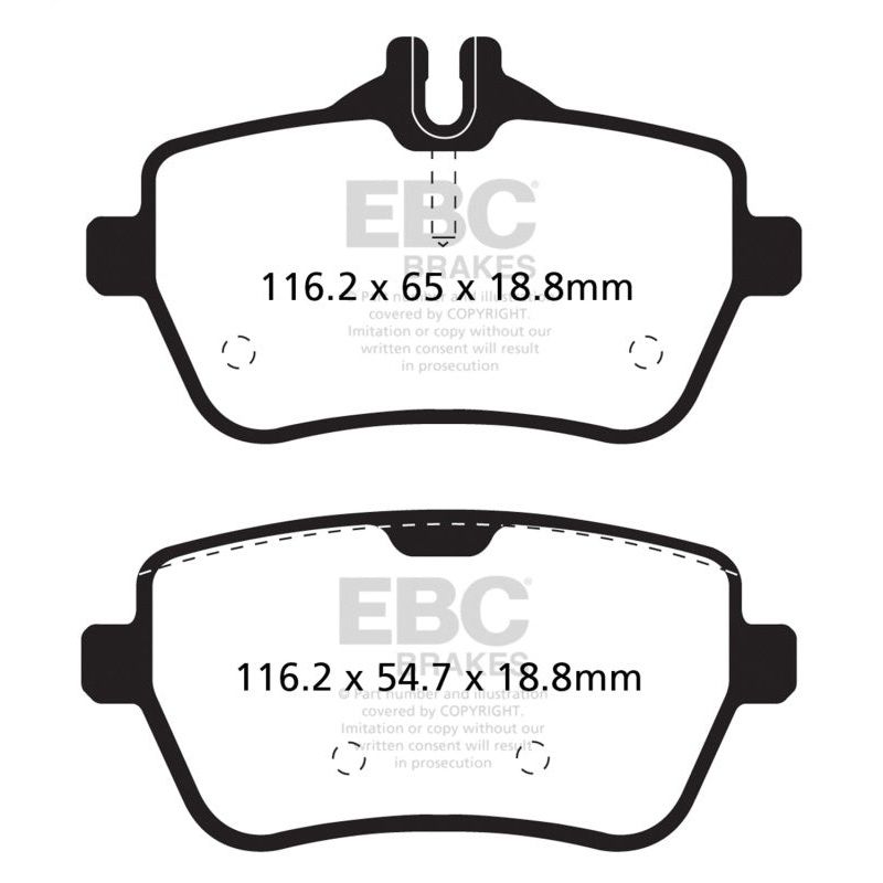 EBC 14+ Mercedes-Benz S550 4.7 Twin Turbo Redstuff Rear Brake Pads