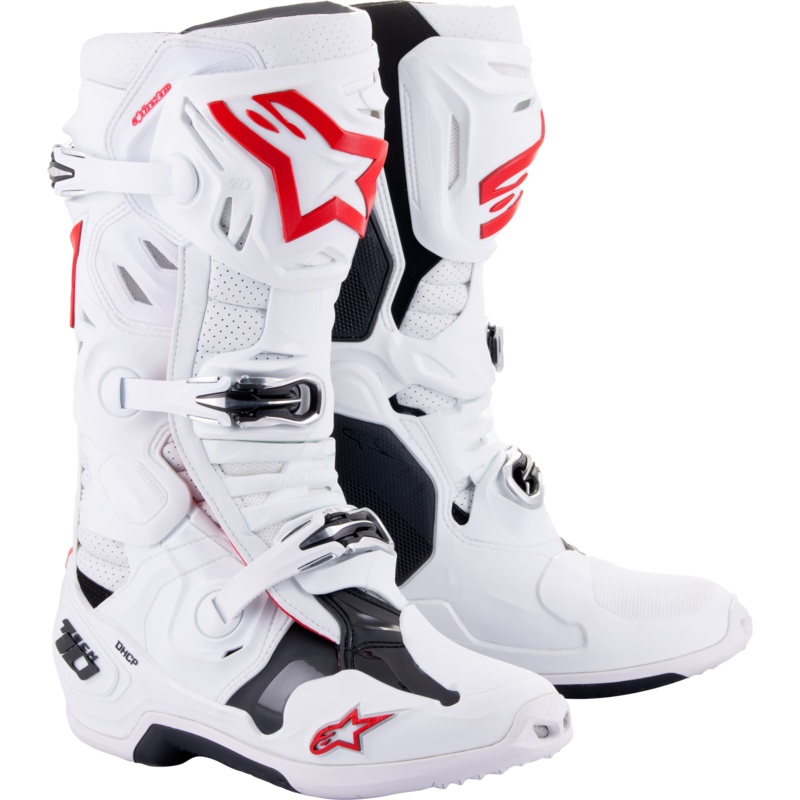 alpine star 482-12710 Tech 10 Supervented Boots White/Bright Red Sz 10