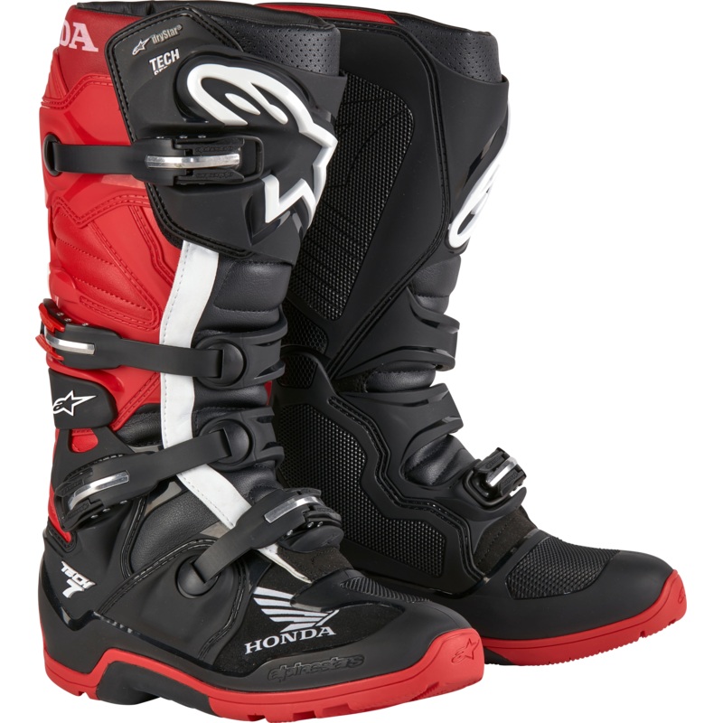 alpine star 482-48707 Honda Tech 7 Enduro Drystar Black/Bright Red Sz 7