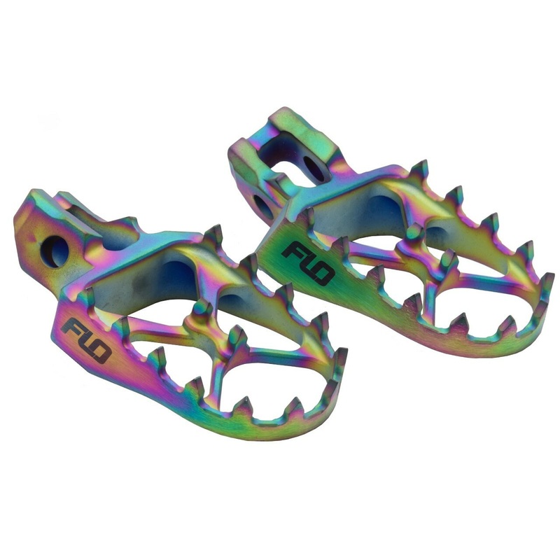 Flo Motorsports 122-8013T Titanium Foot Pegs Jet Fuel Hon/Kaw