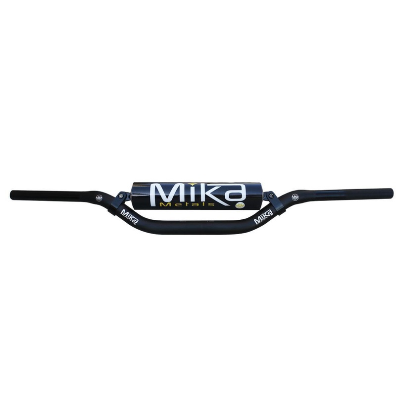 Mika Metals 7/8in. Handlebar – Pit Bike Low Bend – Black Pad MK-78-PBL-BLACK
