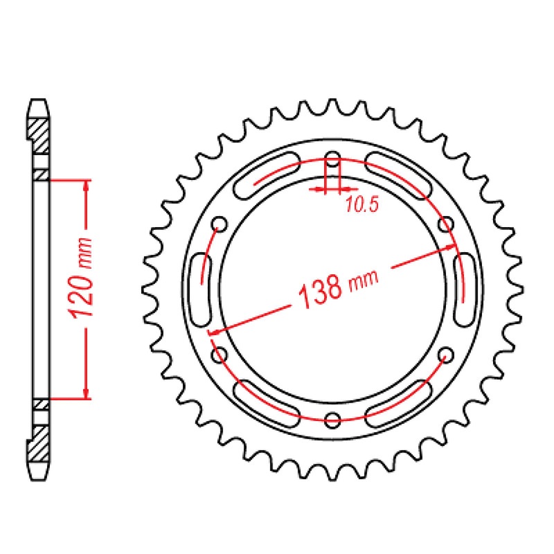 MTX 1220 Steel Rear Sprocket #520 (39T) (11-KYJ-39)