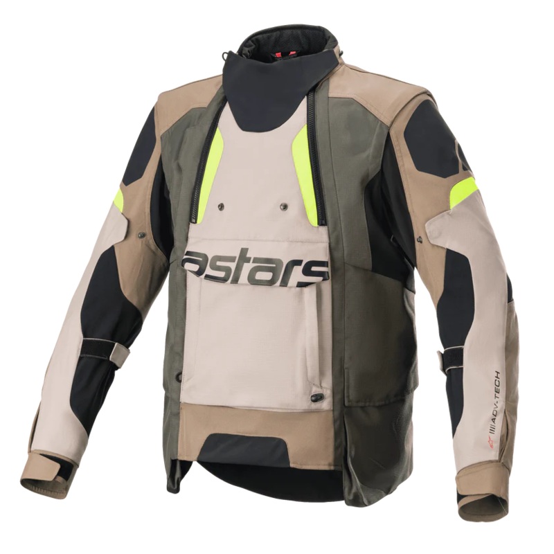 ALPINESTARS HALO DRYSTAR ADVENTURE JACKET – KHAKI/SAND/FLURO YELLOW S