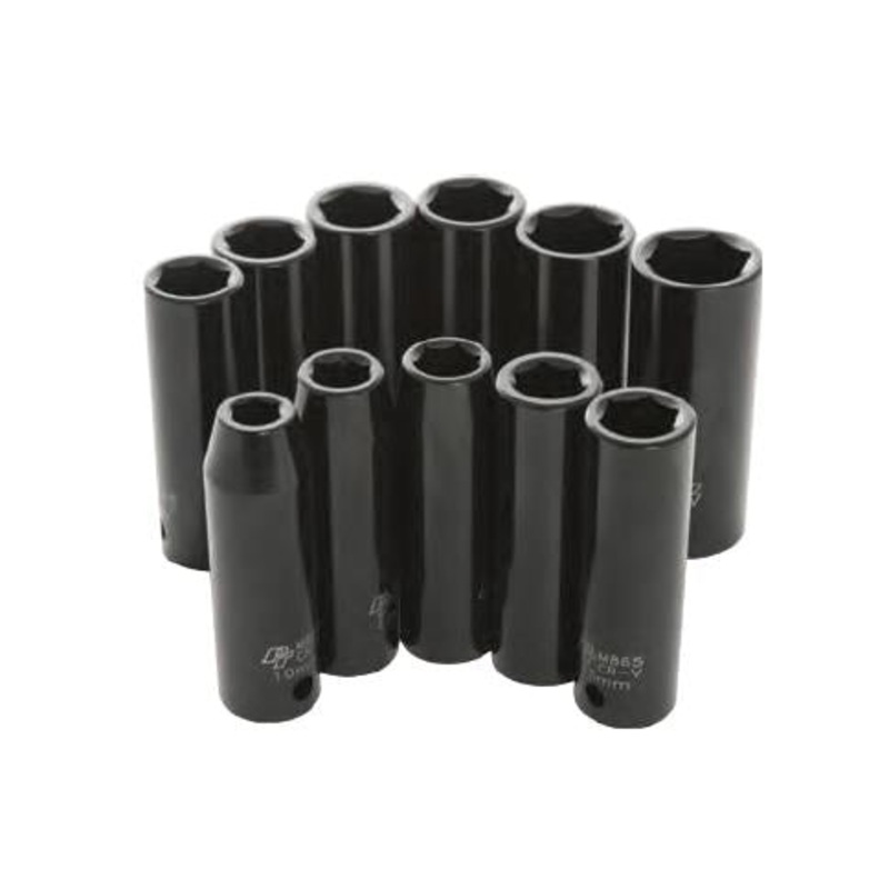 Performance Tools 1/2in. Metric Impact Socket Set – Shallow M593DB