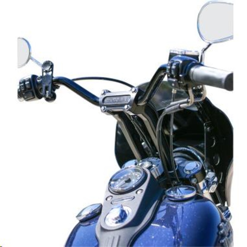 Thrashin Supply Company Pullback Handlebar Riser Kit without Gauge Cutout – 9-1/2in. – Anodized Black TSC-9525-1