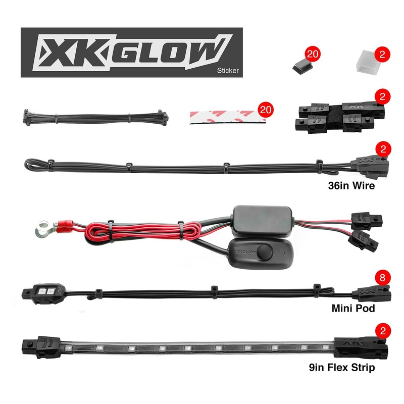 XK Glow Motorcycle LED Accent Light Kit – White XK034001-W