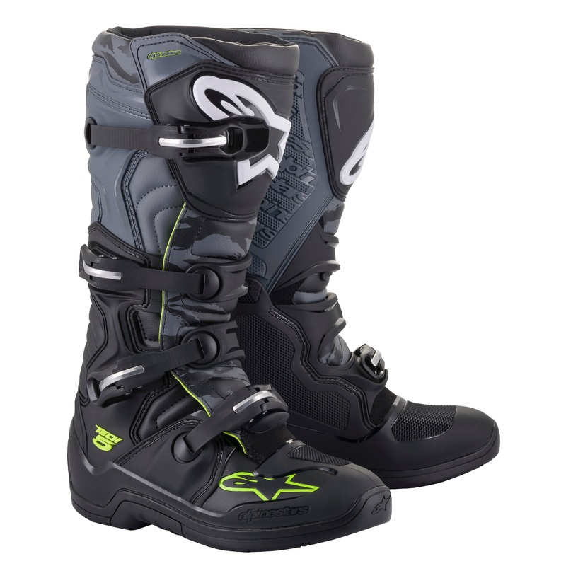 alpine star 482-32106 Tech 5 Boots Blk/Cool Grey/Ylw Fluo Sz 06