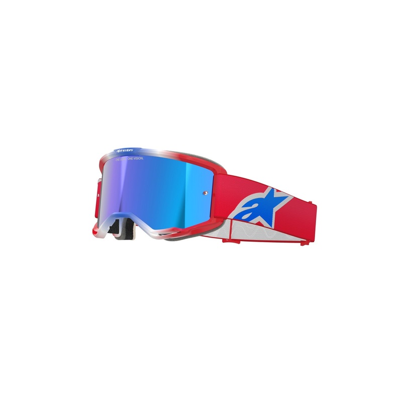 ALPINESTARS VISION 5 CORP GOGGLES – RED WHITE BLUE MIRROR BLUE