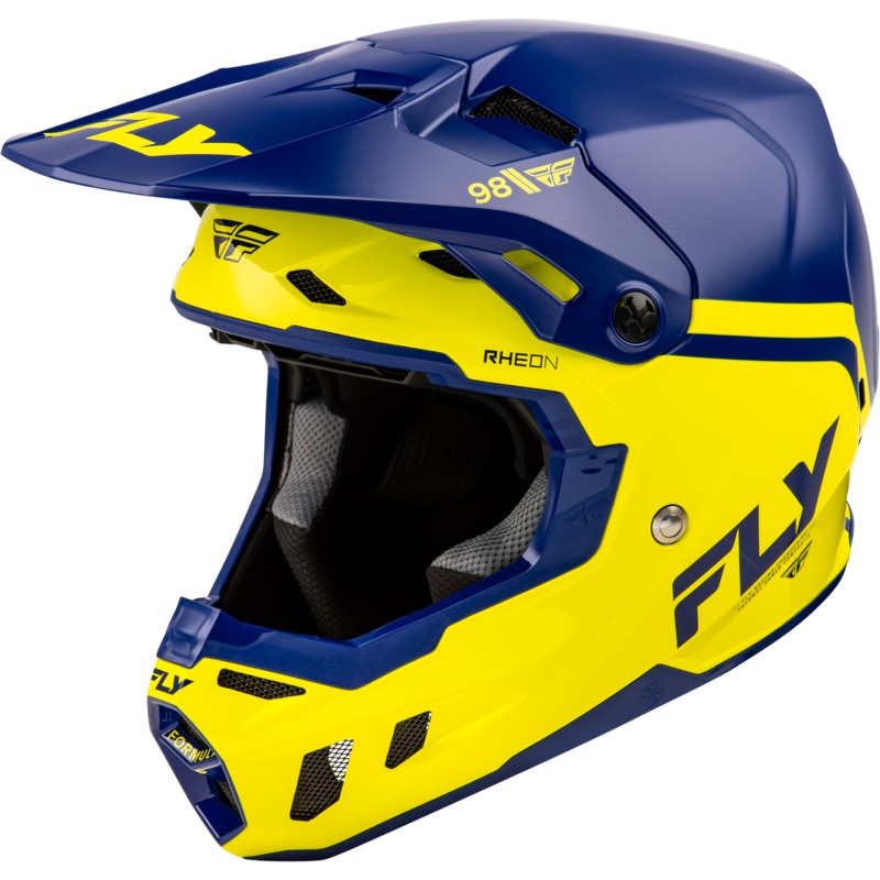 Fly Racing 73-4348YL Youth Formula Cc Objective Helmet Navy/Yellow Yl