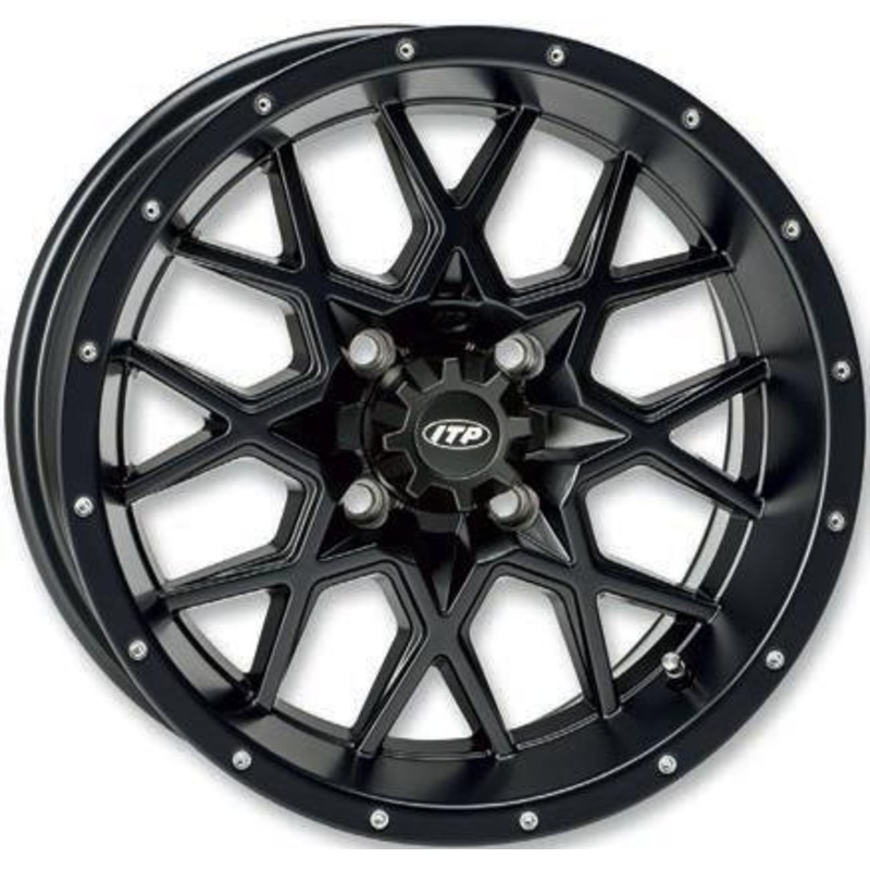 ITP Hurricane Wheel – 12×7 – 5+2 Offset – 4/137 – Matte Black 1228633536B