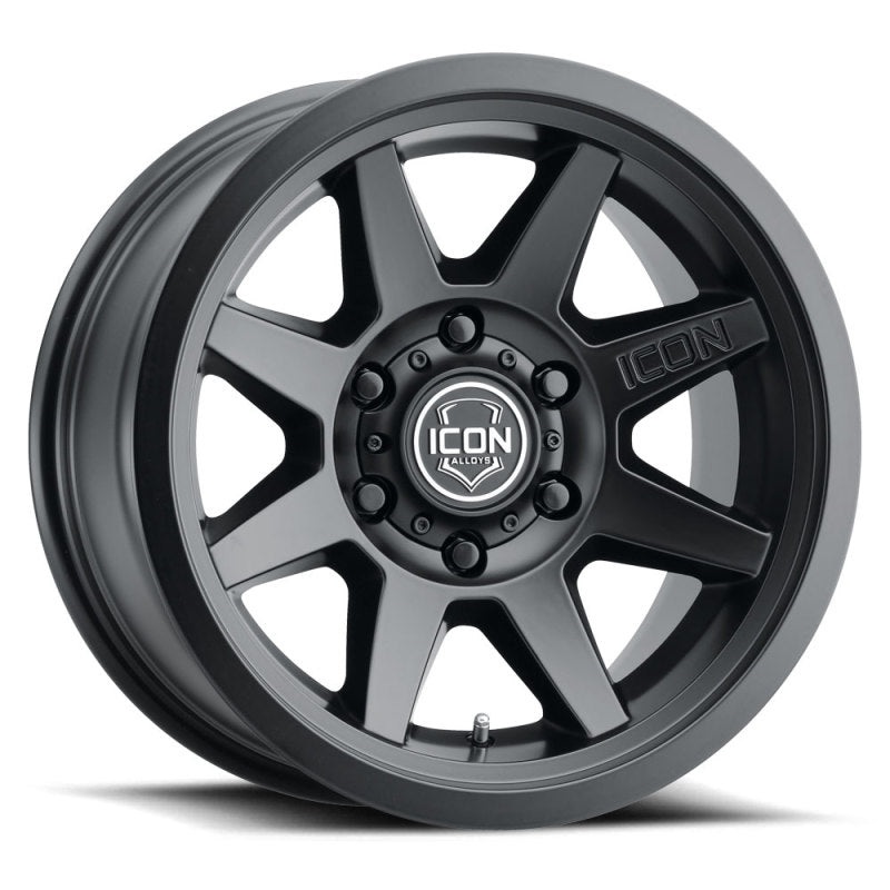 ICON Rebound 17×8.5 6×5.5 0mm Offset 4.75in BS 106.1mm Bore Satin Black Wheel