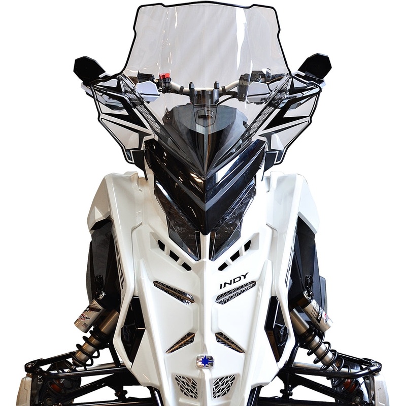 Powermadd Cobra Windshield – Tall 20in. –  Clear / Black Graphic 14640