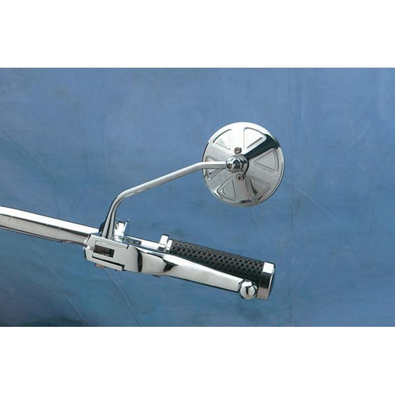 Drag Specialties Drag-Ness Round Series Mirror – with Thin Stem 302154-BC4-LB16