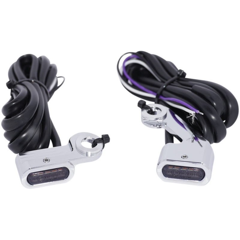 Drag Specialties Front LED Marker Light – Chrome – Smoke Lens 2040-2791