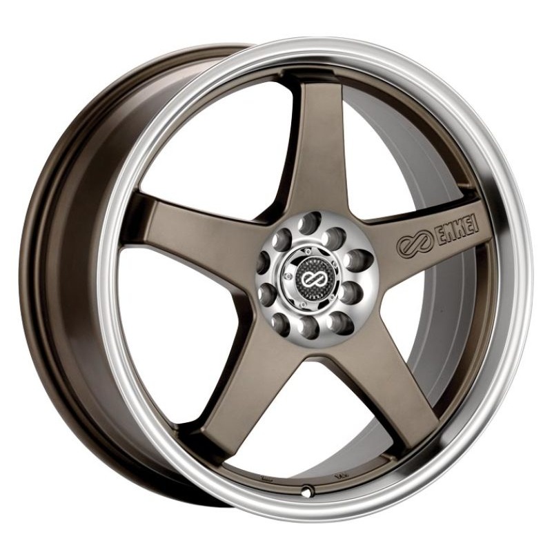 Enkei EV5 17×7 4×100/114.3 45mm Offset 72.6 Bore Diameter Matte Bronze w/ Machined Lip Wheel