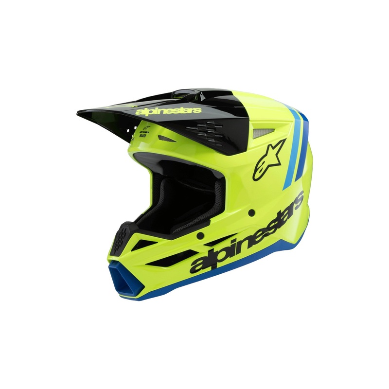 ALPINESTARS 2025 YOUTH SUPERTECH M3 RADIUM HELMET – YELLOW FLUO BLACK BLUE GLOSSY S