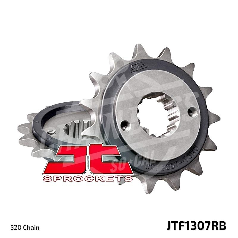JT Sprockets 520 Front Sprocket Rubber Cushioned Steel 15T Natural JTF1307.15RB
