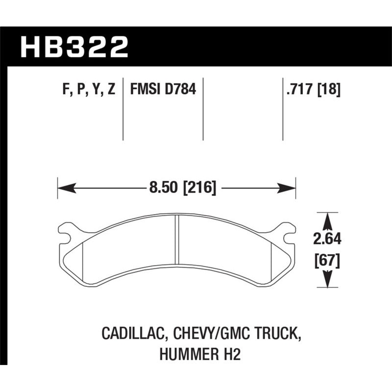 Hawk Chevy / GMC Truck / Hummer LTS Street Front Brake Pads