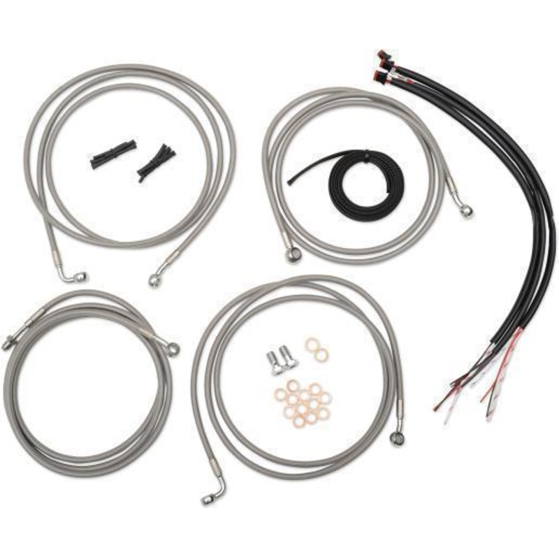 LA Choppers Complete Handlebar Cable and Brake Line Kit – Midnight LA-8050KT2-16M