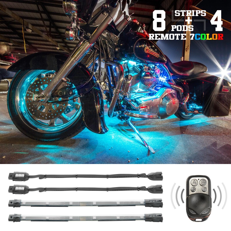 XK Glow Motorcycle LED Accent Light 7 Color Kit – 12 pc XK034016