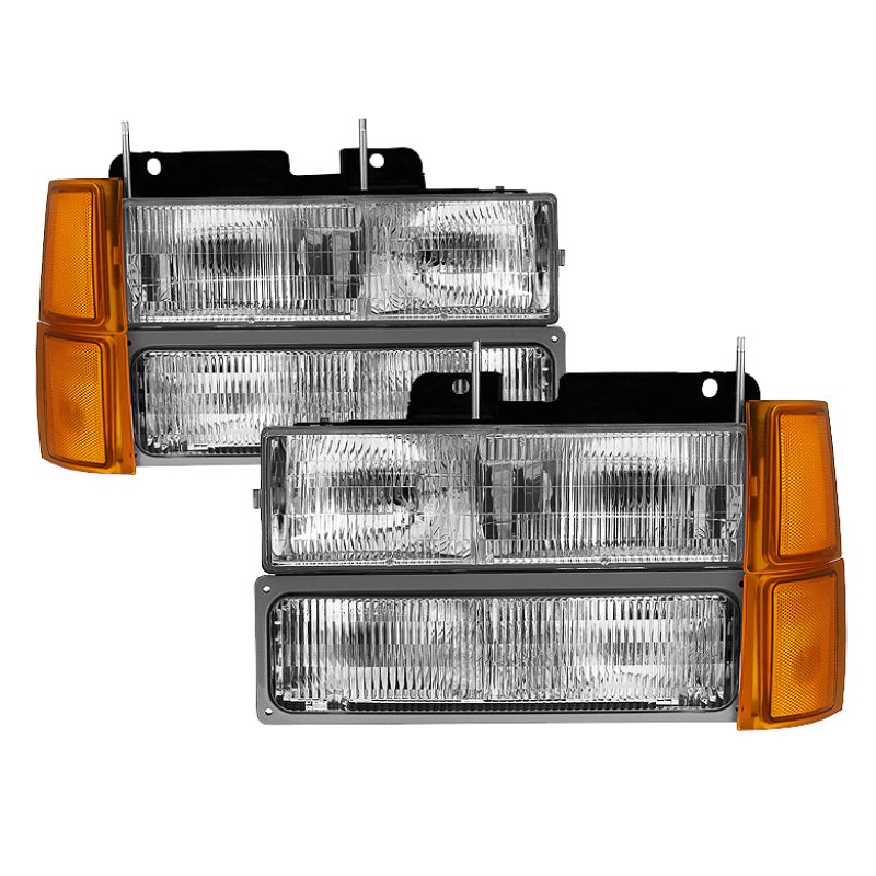 Xtune Chevy Suburban 94-98 Headlights w/ Corner & Parking Lights 8pcs – OEM HD-JH-CCK94-OE-C-SET