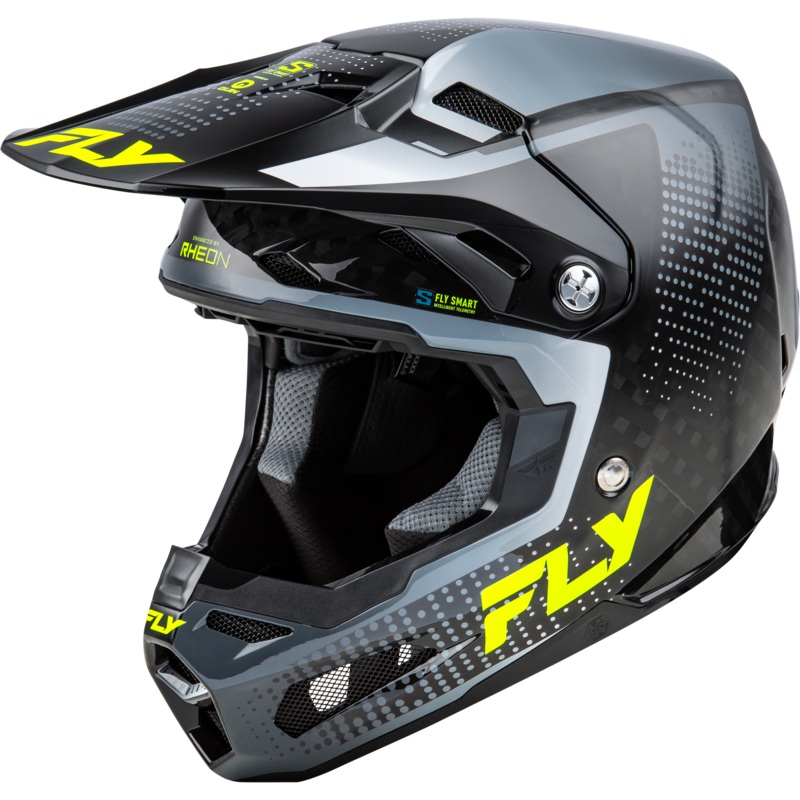 Fly Racing 73-4464YL Yth Formula S Carbon Protocol Hlmt Blk Carbon/Grey/Hi-Vis Yl