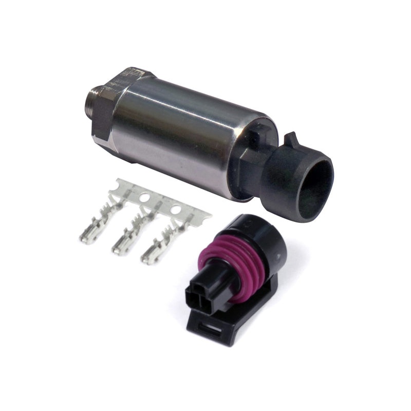 Haltech 150 PSI Motorsport (SS Diaphragm) Fuel/Oil/Wastegate 1/8 NPT Pressure Sensor w/Plug & Pins