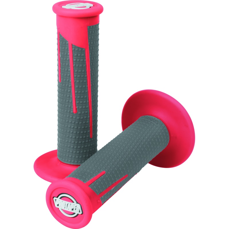 ProTaper Full Diamond Clamp-On Grips – Red/Dark Gray