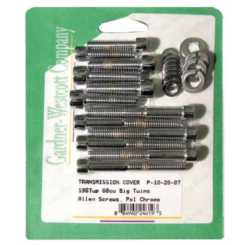 Gardner-Westcott Transmission Top Cover Polished Chrome Plated Allen Bolt Kit P-88-38