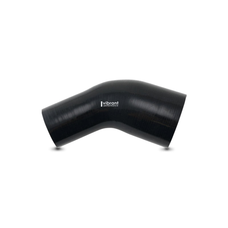 Vibrant 2.50in ID x 3in ID Gloss Black Silicone 45 Degree Transition Elbow