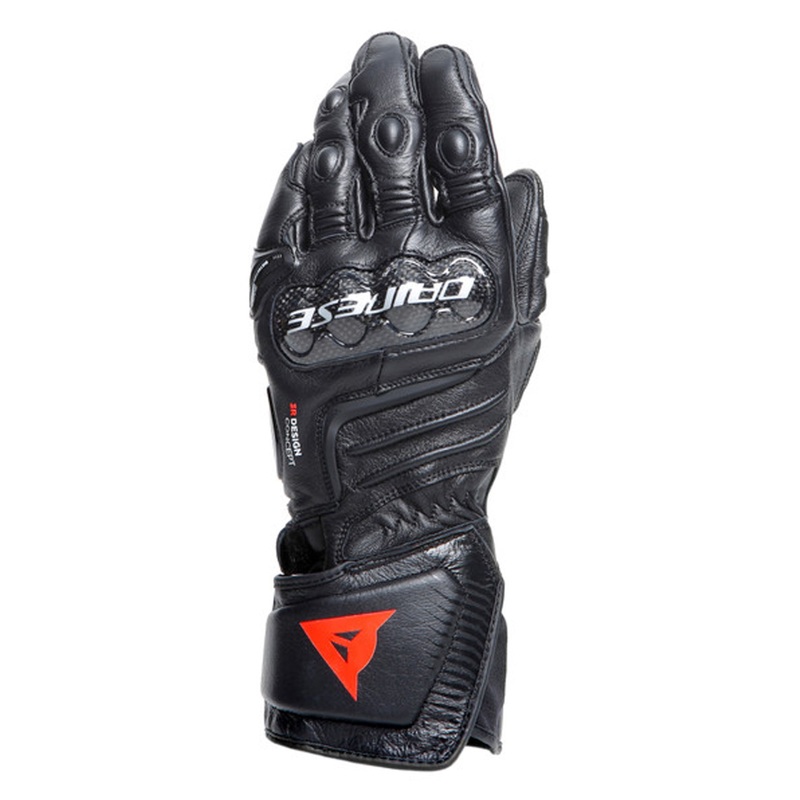 DAINESE  CARBON 4 LONG CUFF LEATHER GLOVES – BLACK/BLACK/BLACK XS