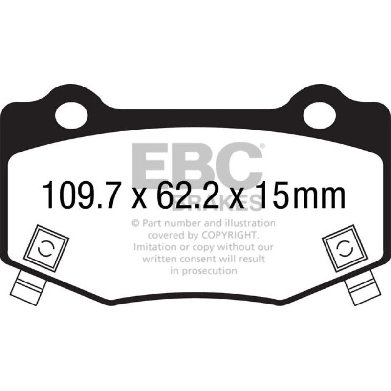 EBC 16+ Cadillac ATS-V 3.6 Twin Turbo Redstuff Rear Brake Pads