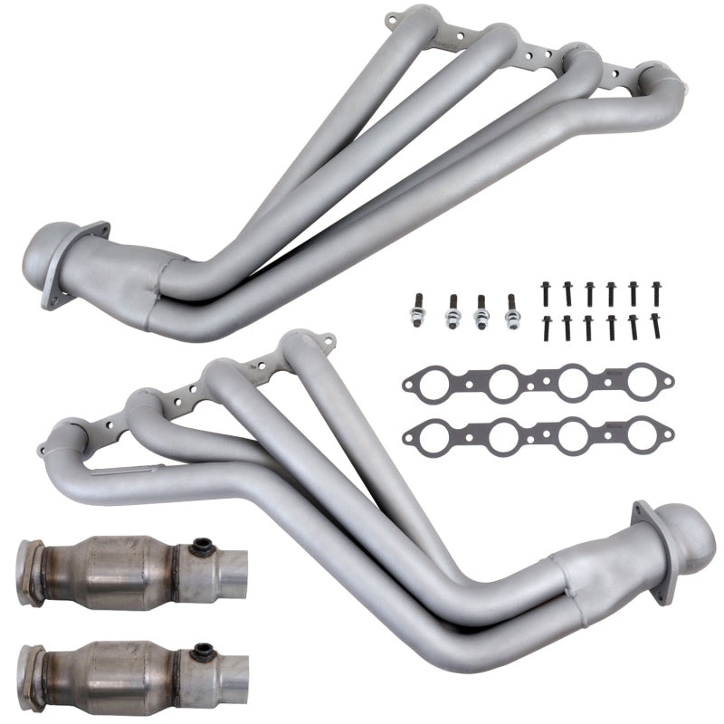 BBK 10-15 Camaro LS3 L99 Long Tube Exhaust Headers With Converters – 1-3/4 Chrome