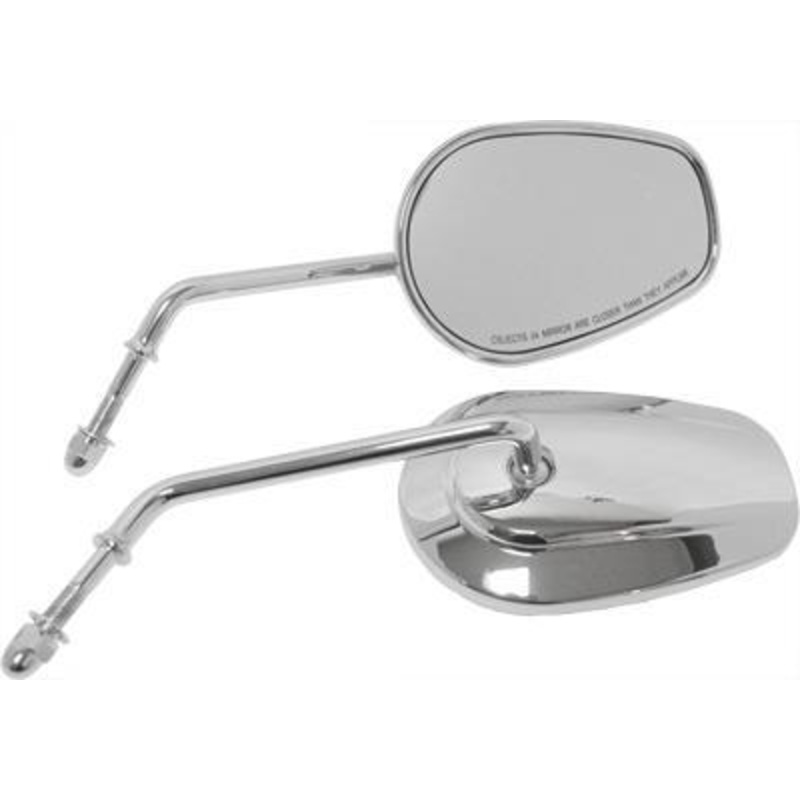 HardDrive OEM Style Tapered Mirrors with Short Stem – Chrome 18-501
