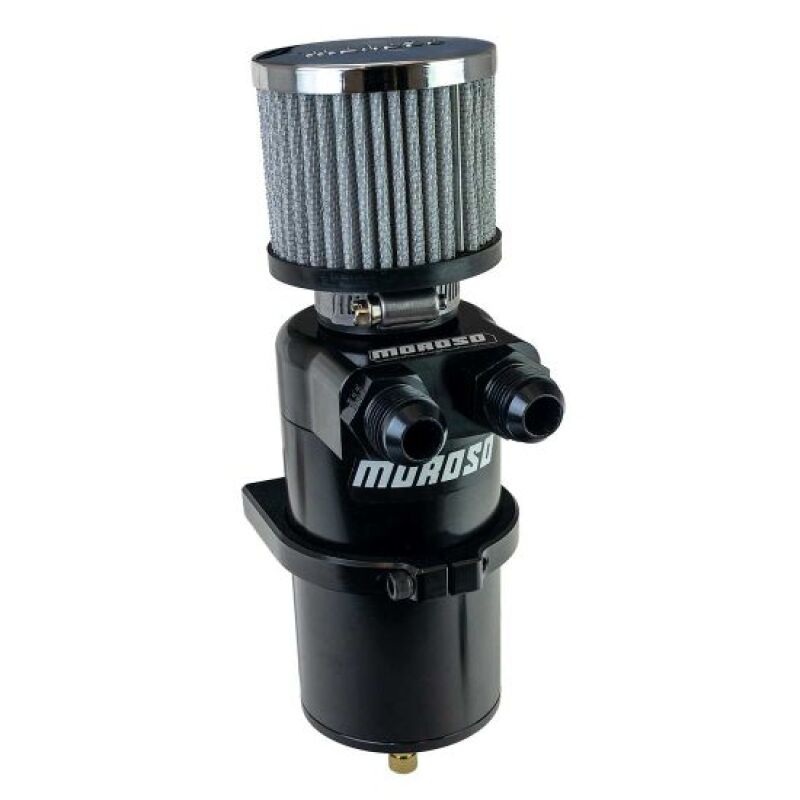 Moroso Dual Inlet -10AN Billet Breather Tank Catch Can – Black