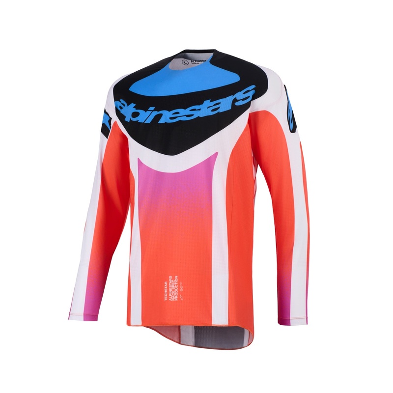 ALPINESTARS 2026 TECHSTAR KNIF JERSEY – LIGHT GREY ORANGE FLUO BLACK S