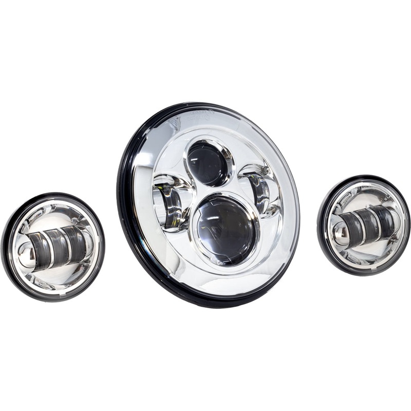 Letric Lighting Co. 7in. Premium LED Headlight and Passing Lamps – Chrome LLC-LHK-7C